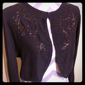 Stylish deep purple Anne Klein bolero sweater